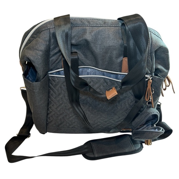 Dikaslon Baby Large Bag Tote Boy Girls Dark Grey Multi Pocket Bag Multi Pocket - Picture 5 of 9